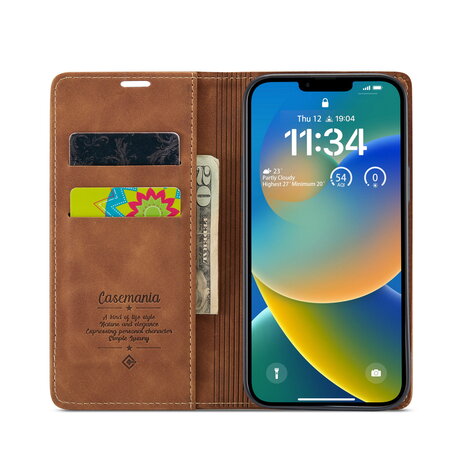 iPhone 16e - Book Case - Sienna Brown