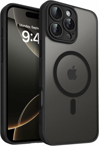 iPhone 16 Pro Max - Matte MagSafe Armor Back Cover - Zwart