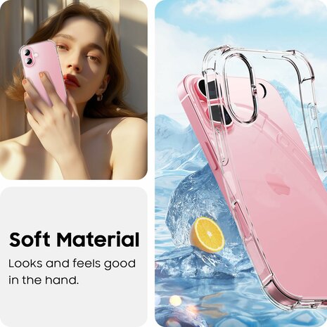 iPhone 16 - Anti Shock &amp; 2X Glas - Transparant