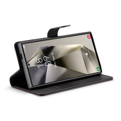 Samsung S24 Ultra - 2 in 1 Leather Book Case - Charcoal Gray