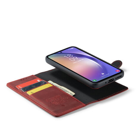 Samsung A54 Crimson Red - 2 in 1 Leather Book Case