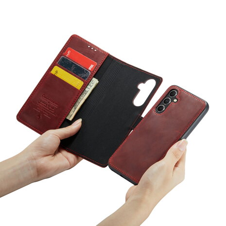Samsung A54 Crimson Red - 2 in 1 Leather Book Case
