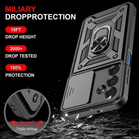 Samsung A16 - Armor Kickstand &amp; Camera Bescherming - Zwart