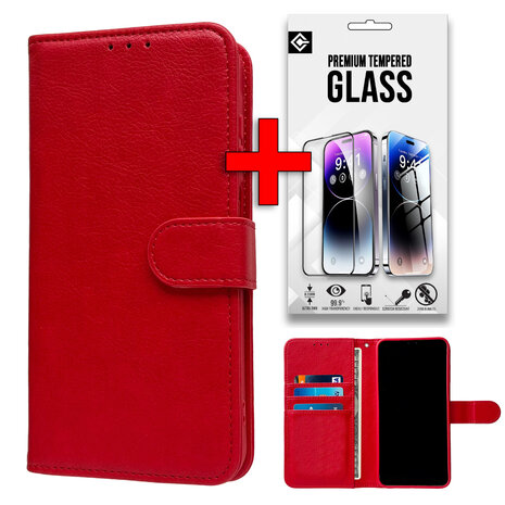 Samsung S25 Plus - Rood - Book Case &amp; Glas