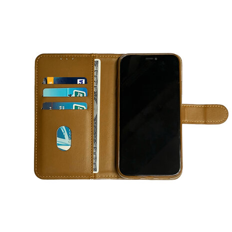 Oppo A79 - Book Case &amp; Glas - Bruin
