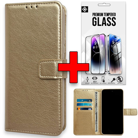 Samsung S25 Ultra - Goud - Book Case &amp; Glas