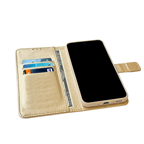 Samsung S25 Ultra - Goud - Book Case &amp; Glas