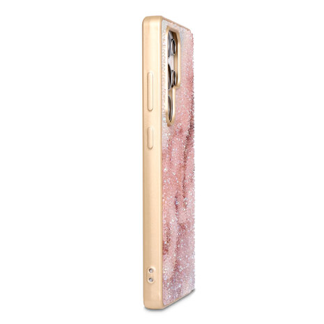 Samsung S22 Ultra - Diamant Marmer Glitter - Roze