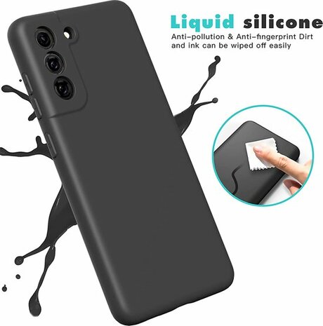 Samsung S21 FE - Siliconen Back Cover - Zwart