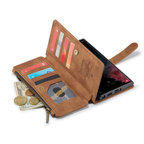 Samsung S25 Ultra - Sienna Brown - Book Case met Rits