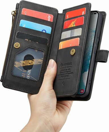 Samsung S22 Charcoal Gray - Book Case met Rits
