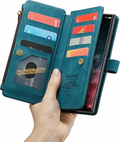 Samsung S22 Ultra Emerald Green - Book Case met Rits