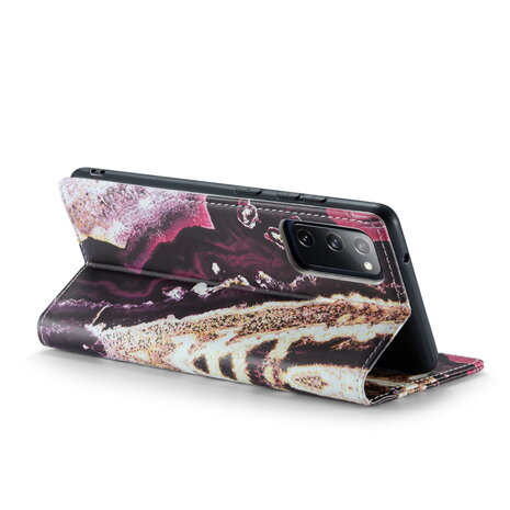 Samsung S21 FE Magenta Eudialyte - Marmer Book Case