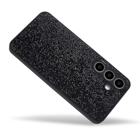 Samsung S25 Plus - Zwart - Diamant Glitter &amp; 2x Glas