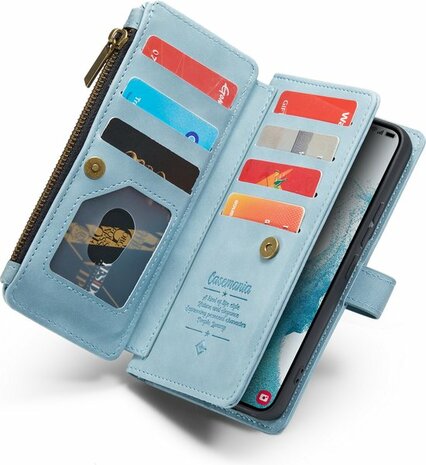 Samsung S22 Plus Aqua Blue - Book Case met Rits