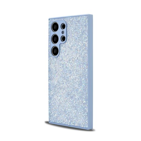 Samsung S25 Ultra - Blauw - Diamant Glitter &amp; 2x Glas