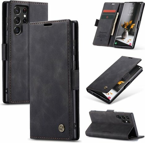 Samsung S22 Ultra Charcoal Gray - Book Case