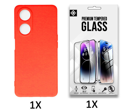 Oppo A58 4G - Back Cover &amp; Glas - Rood