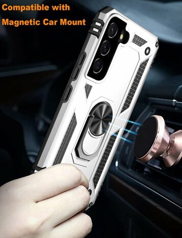 Samsung S22 Plus Grijs - Armor met Kickstand Ring