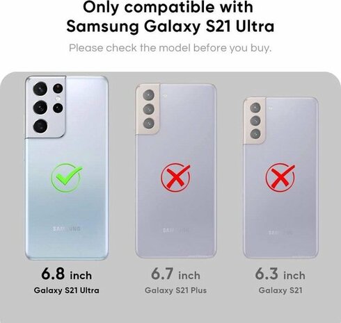 Samsung S21 Ultra Zwart - Armor met Kickstand Ring