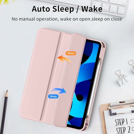 iPad Air (11 inch 2024 &amp; 2025) - Roze - Smart Cover met Pen Slot