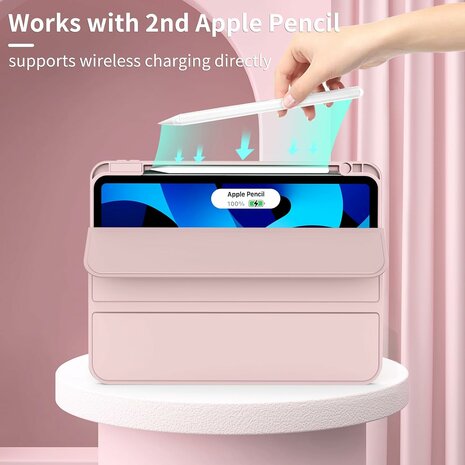 iPad Air (11 inch 2024 &amp; 2025) - Roze - Smart Cover met Pen Slot