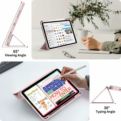 iPad Air (11 inch 2024 &amp; 2025) - Roze - Smart Cover met Pen Slot