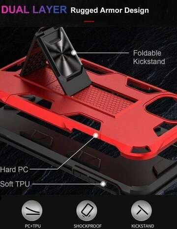 iPhone 12 Mini Rood - Magnetic Kickstand Armor Case