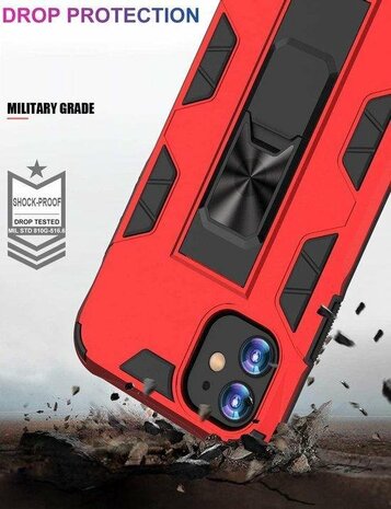 iPhone 12 Mini Rood - Magnetic Kickstand Armor Case