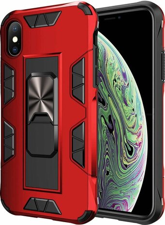 iPhone XS Max Rood - Magnetic Kickstand Armor Case