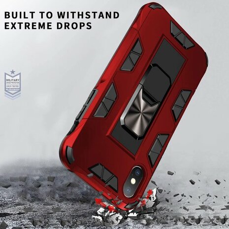 iPhone XS Max Rood - Magnetic Kickstand Armor Case