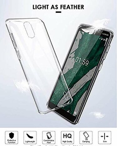 Nokia 2.3 - Back Cover &amp; Glas - Transparant
