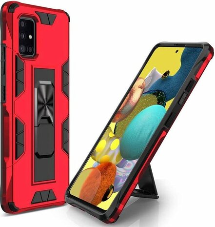 Samsung A51 Rood - Magnetic Kickstand Armor Case