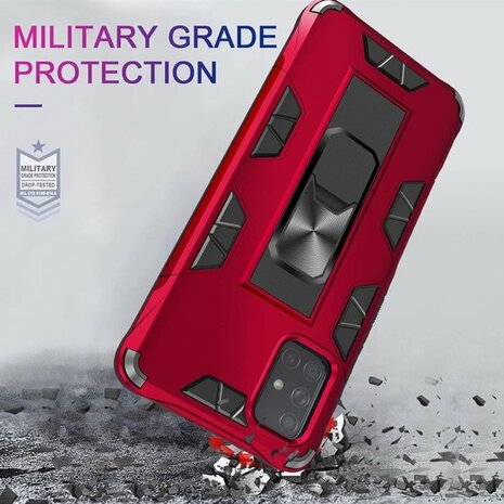 Samsung A51 Rood - Magnetic Kickstand Armor Case