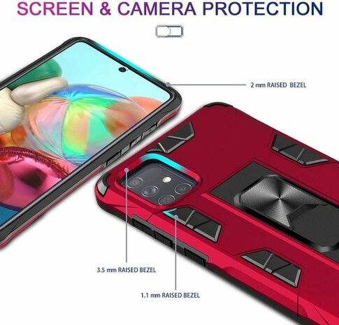 Samsung A51 Rood - Magnetic Kickstand Armor Case