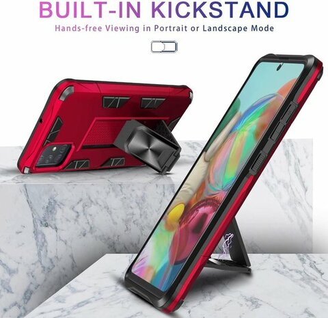 Samsung A51 Rood - Magnetic Kickstand Armor Case