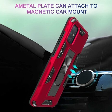 Samsung A51 Rood - Magnetic Kickstand Armor Case