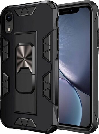 iPhone XR Zwart - Magnetic Kickstand Armor Case