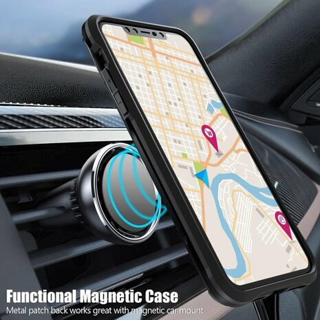 iPhone XR Zwart - Magnetic Kickstand Armor Case