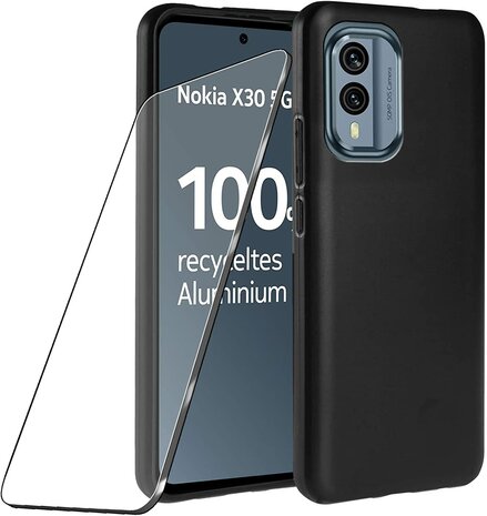 Nokia X30 - Back Cover &amp; Glas - Zwart