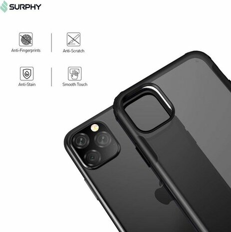 iPhone 11 Pro Max - Multi Protective Armor + Tempered Glass - Zwart