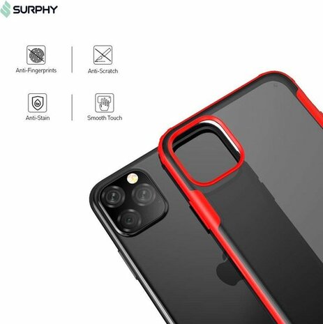 iPhone 11 Pro Max - Multi Protective Armor + Tempered Glass - Rood
