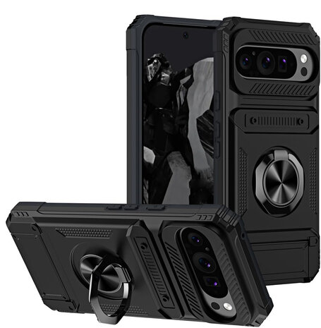 Pixel 9 - Zwart - Card Kickstand Cover