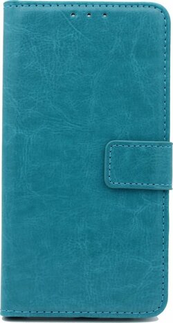 iPhone 12 Mini - Book Case &amp; Full Glas - Turquoise