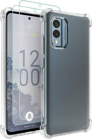 Nokia X30 - Anti Shock &amp; 2x Glas - Transparant