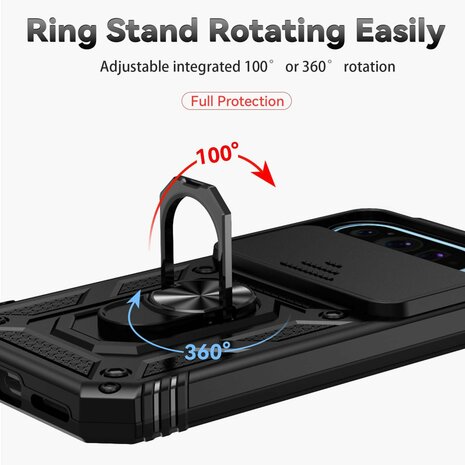 Pixel 9 - Zwart - Kickstand Cover Camera Bescherming