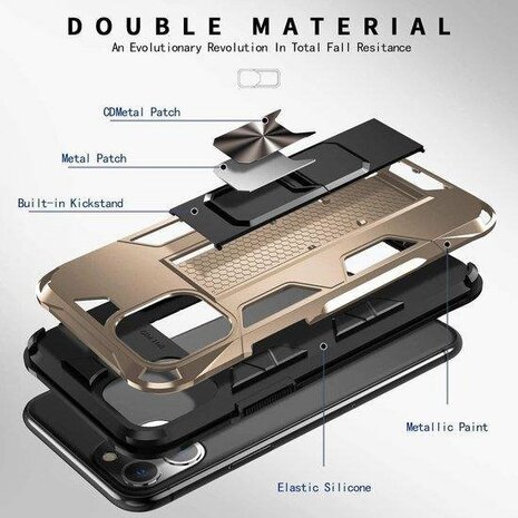 iPhone 11 Pro Max Goud - Magnetic Kickstand Armor Case
