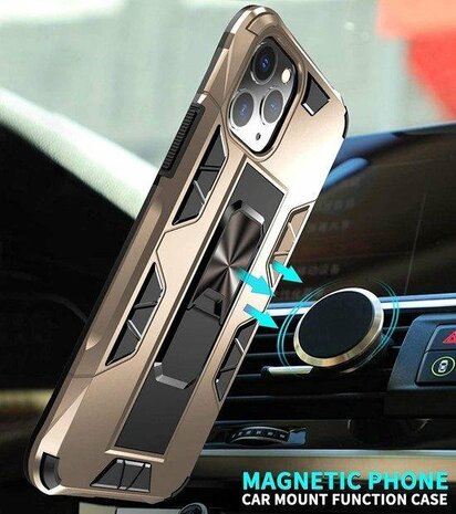 iPhone 11 Pro Max Goud - Magnetic Kickstand Armor Case