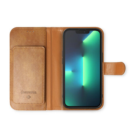 iPhone 16e - Bruin - 2 in 1 HQ Book Case met Extra Vakken &amp; Glas