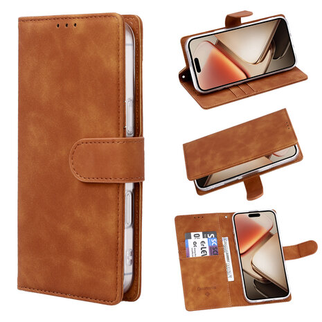 iPhone 16e - Suide Book Case - Bruin